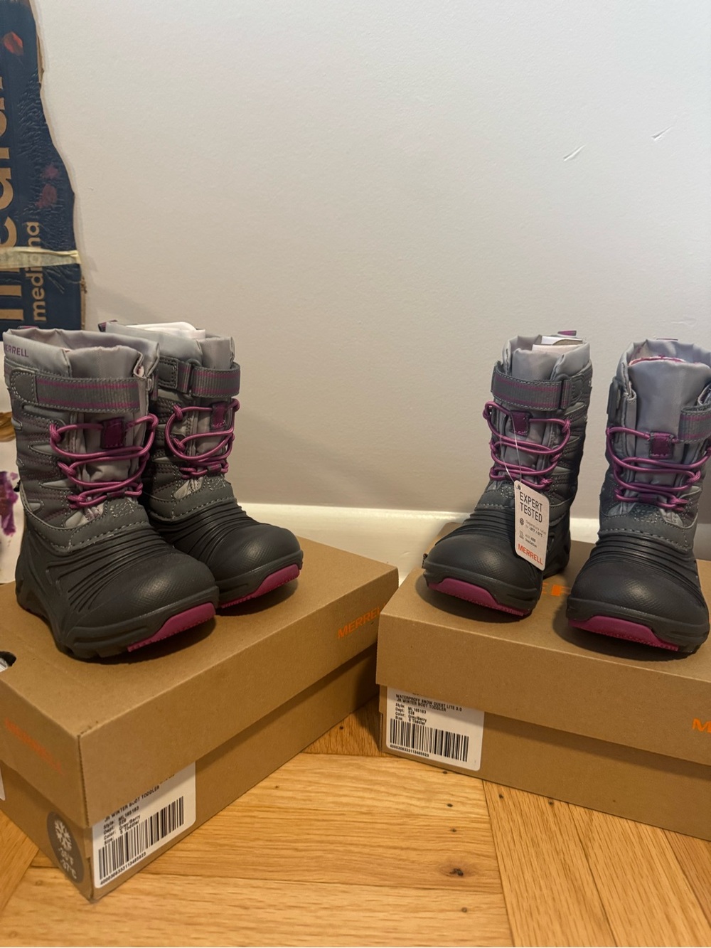 NWT Kids' Gray and Purple Winter Boots